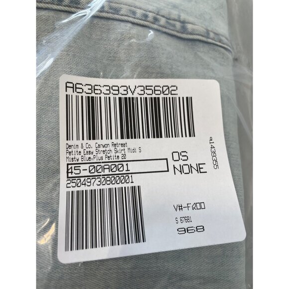 Denim and Co Canyon Retreat EasyStretch Skirt Midi Skirt Plus Petite 20 Blue NEW - Picture 2 of 8